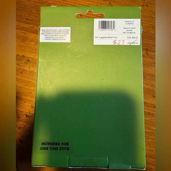 Kate Spade Leopard Sticker Pocket - Picture 2 of 3